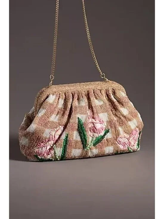 Anthropologie Beaded Wildflower Clutch - Picture 2 of 2